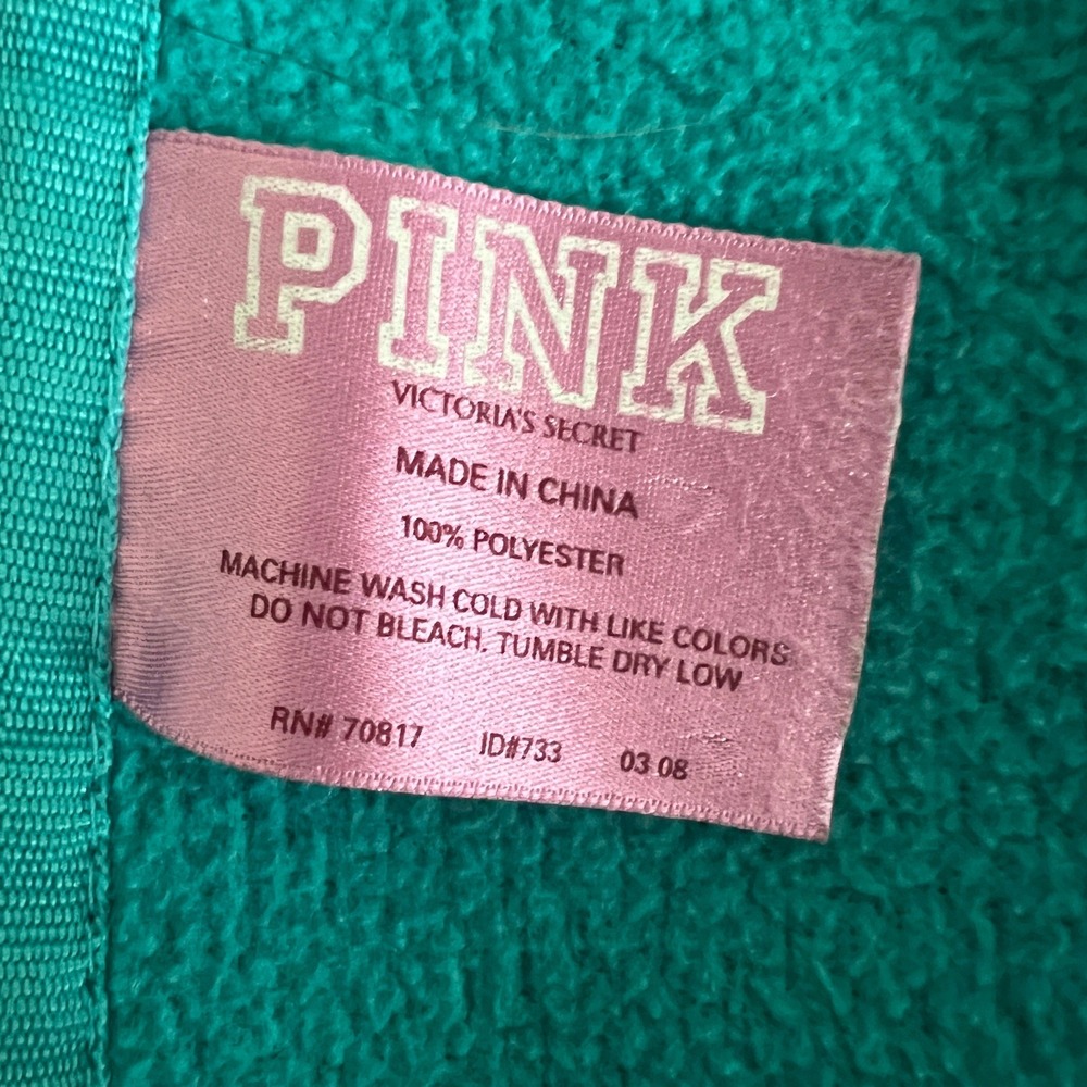 Vintage Y2K 2008 Victoria Secret PINK Love Pink University Crest Fleece Blanket - Picture 5 of 9